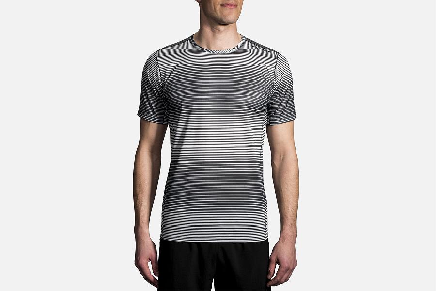 Brooks Ghost Men Clothing & Running Shirt Grey YIW790548